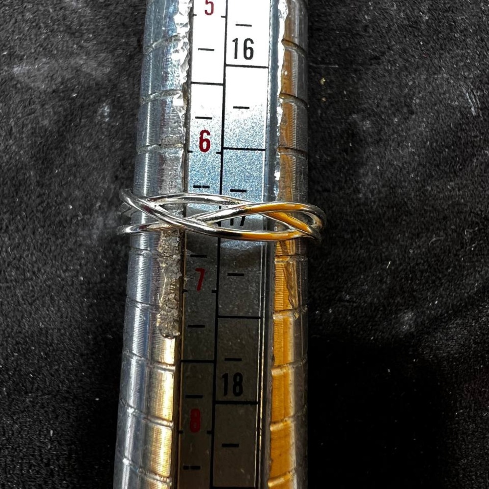 Solid Sterling Silver Cuff Bracelet Ring Signed S… - image 6